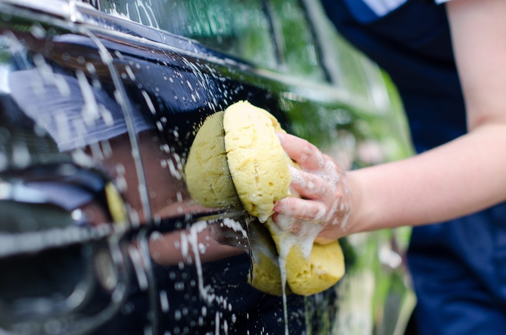 Image of somebody washing their car
