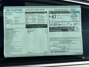 Image of a MSRP Window Sticker