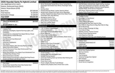 2026 Hyundai SANTA FE HYBRID Limited