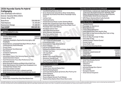 2026 Hyundai SANTA FE HYBRID Calligraphy