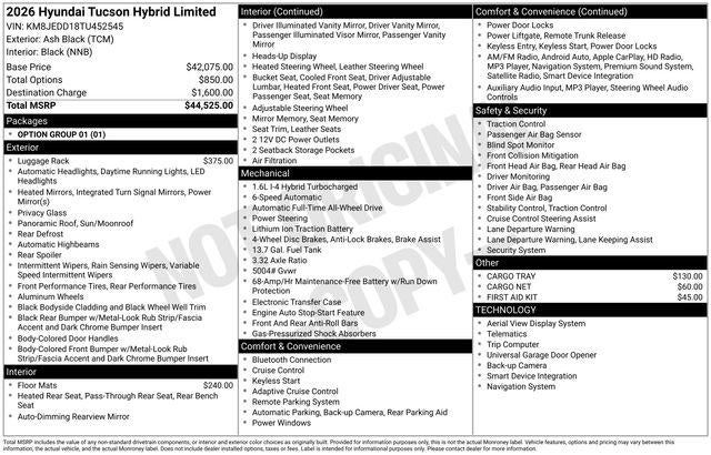 2026 Hyundai TUCSON HYBRID Limited
