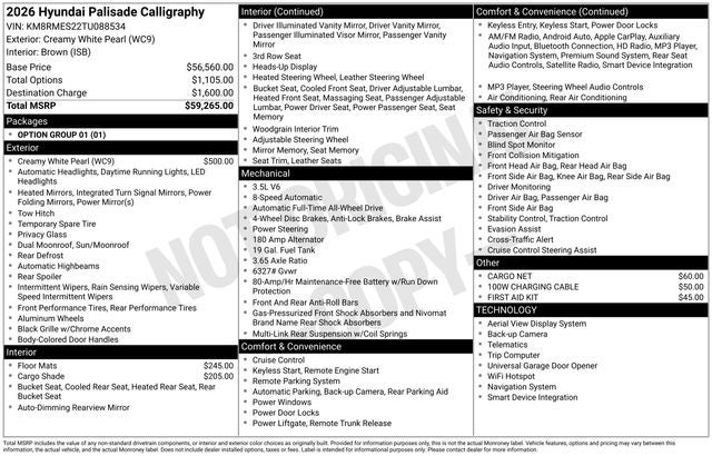 2026 Hyundai PALISADE Calligraphy AWD