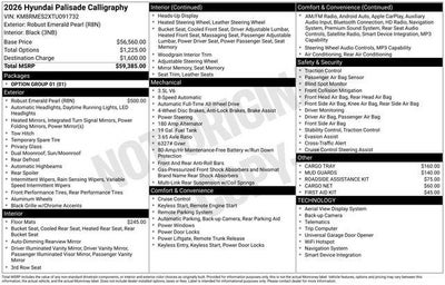 2026 Hyundai PALISADE Calligraphy AWD