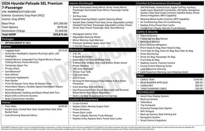 2026 Hyundai PALISADE SEL Premium 7 Passenger