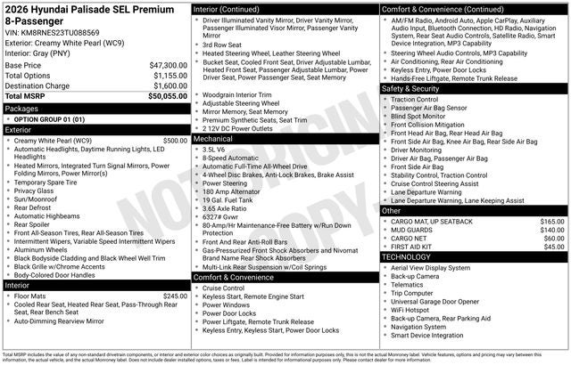 2026 Hyundai PALISADE SEL Premium AWD