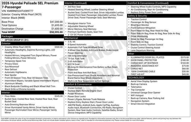 2026 Hyundai PALISADE SEL Premium AWD