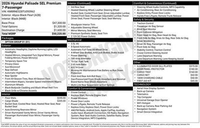 2026 Hyundai PALISADE SEL Premium AWD