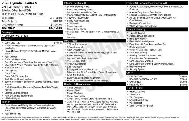 2026 Hyundai ELANTRA N Sedan