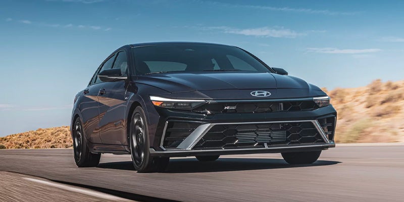 2026 Hyundai Elantra parked in a desert landscape