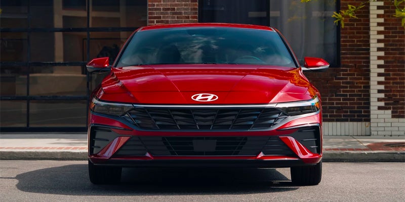 Front view of the 2026 Hyundai Elantra in red