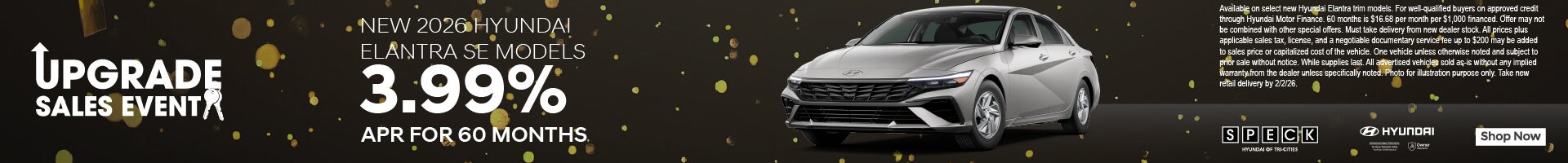 3.99 apr on a new hyundai elantra