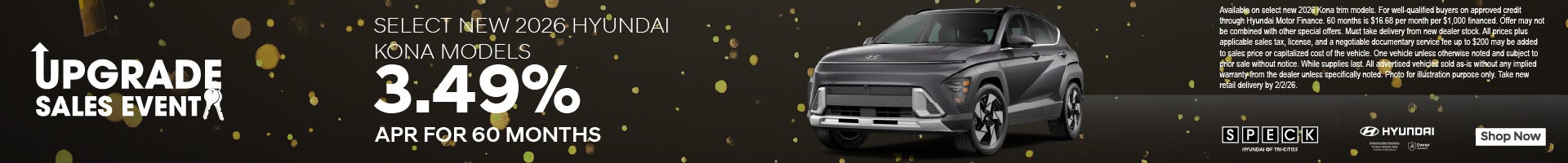 3.49% apr for hyundai kona