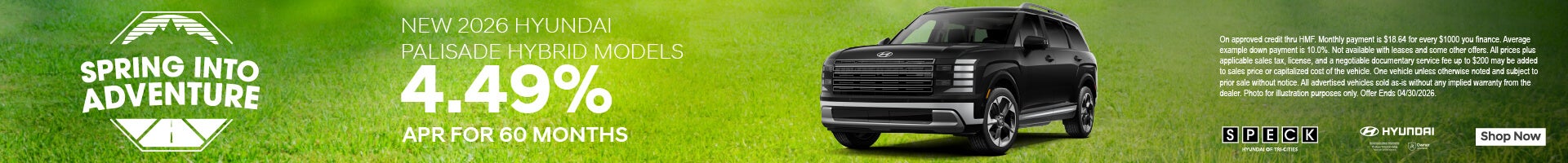 4.99 apr for 60 months hyundai palisade hybrid