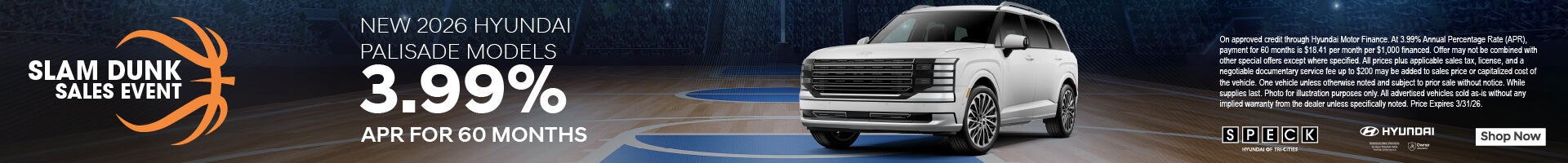 3.99 for 60 months hyundai palisade