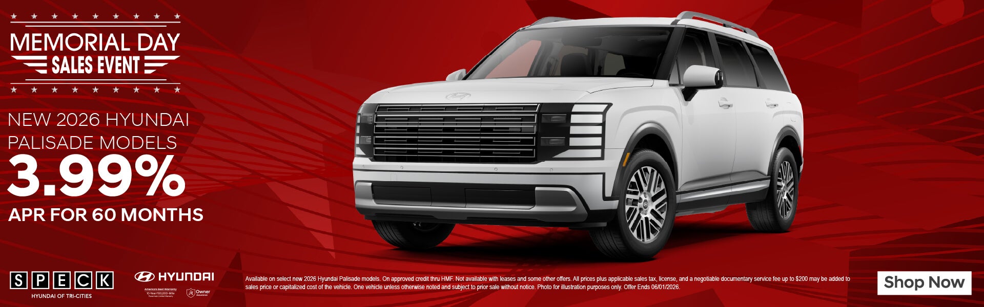 3.99 apr for 60 palisade models