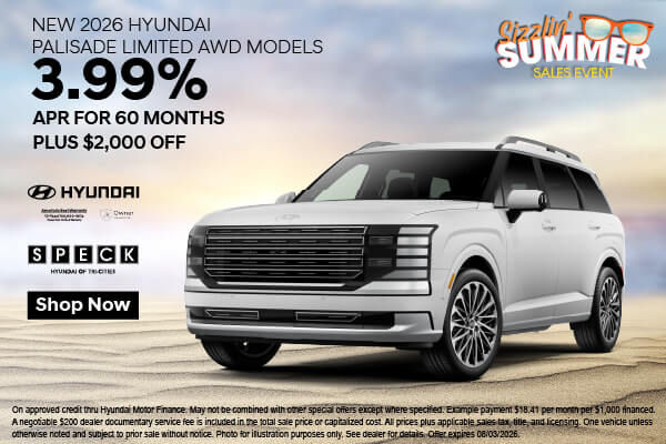 3.99 apr for 60 months hyundai palisade