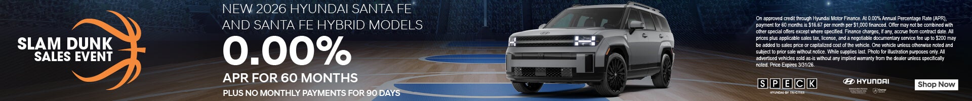 0 apr for 60 months hyundai santa fe 