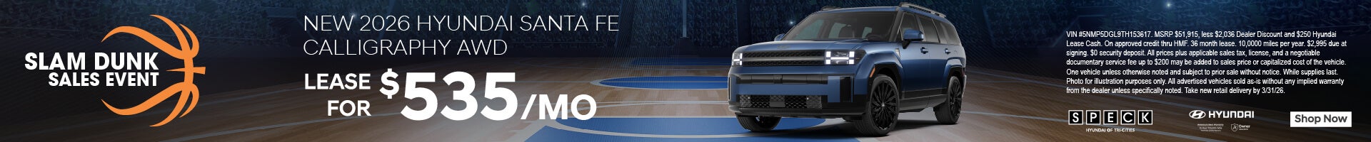 hyundai santa fe 535 per month lease