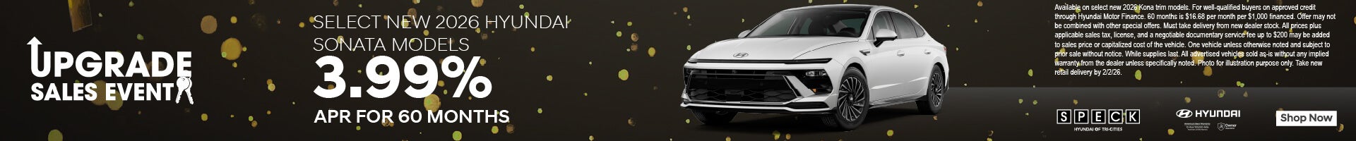 3.99 apr new hyundai sonata