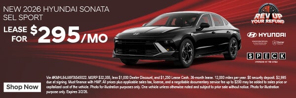 $295/mo lease on a new hyundai sonata