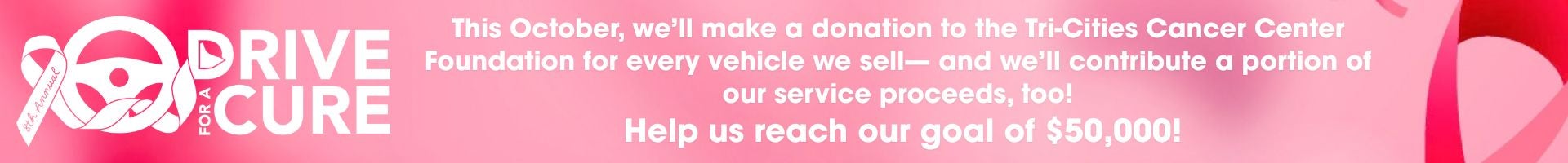 we're donating a portion of proceeds this october to the tri-cities cancer center