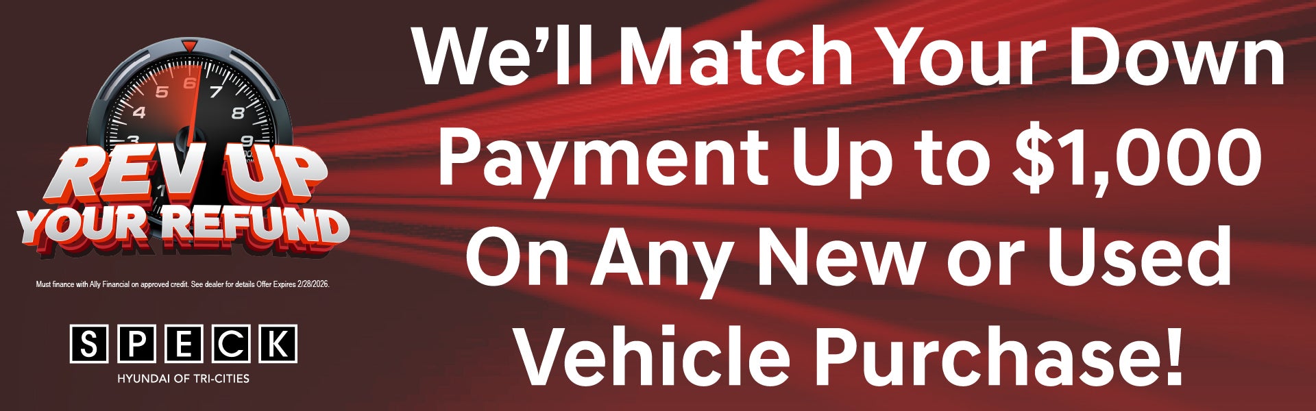 we'll match your down payment up to 1,000