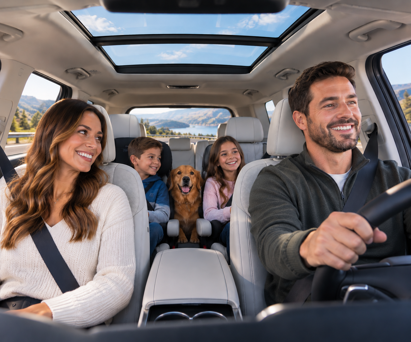family in a hyundai suv