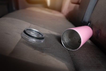 drink spilled in car