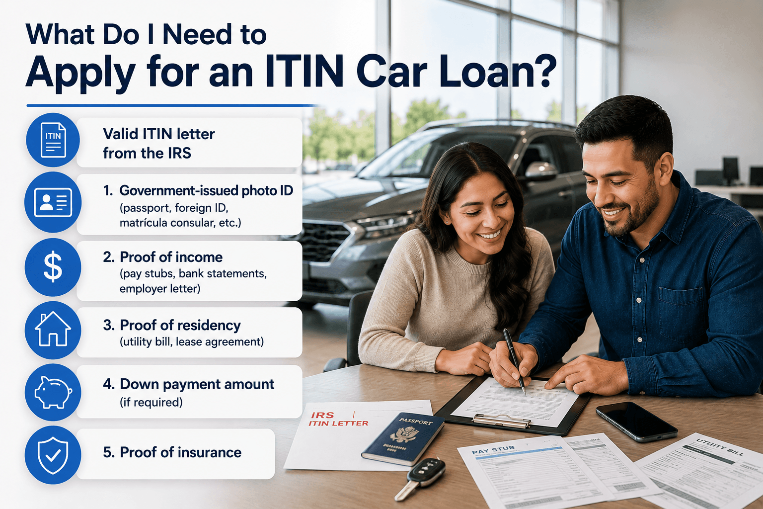 Documents needed to apply for an ITIN car loan